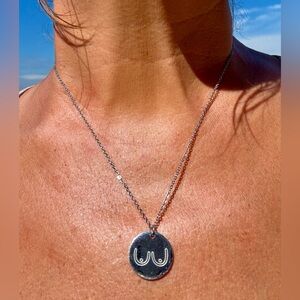 Breast Cancer Awareness Stainless Steel  Pendant & Adjustable 18”-20”Necklace